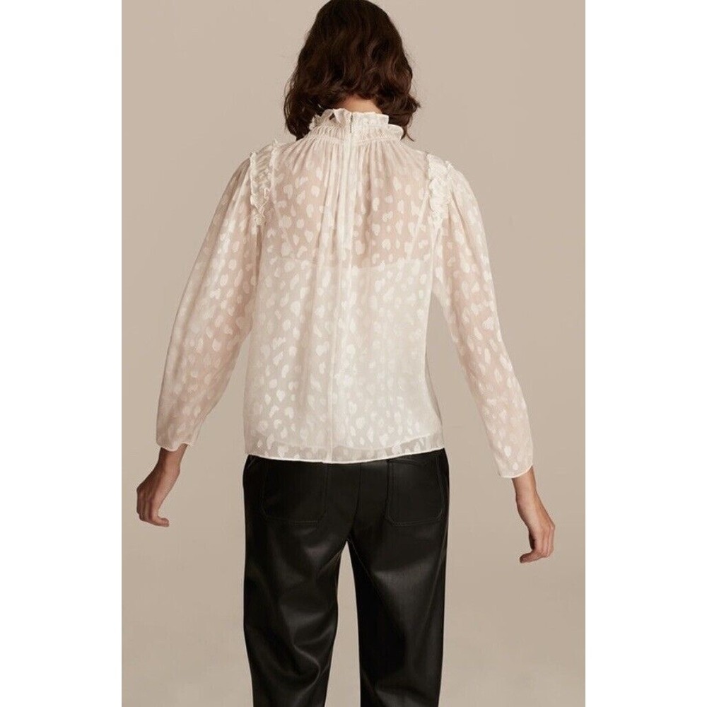 Rebecca Taylor Cleo Leopard Silk Blend Top size 8 - Picture 4 of 12